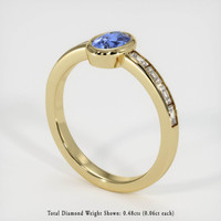 0.86 Ct. Blue Sapphire Ring, 18K Yellow Gold 2