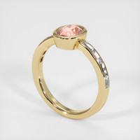 1.09 Ct. Padparadscha Sapphire Ring, 18K Yellow Gold 2