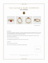 Ruby Ring 1.18 Ct., 18K Yellow Gold Appraisal