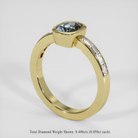 1.10 Ct. Greenish Blue Sapphire Ring, 18K Yellow Gold 2