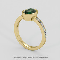 1.80 Ct. Bluish Green Sapphire Ring, 18K Yellow Gold 2