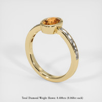 1.09 Ct. Orangish Brown Sapphire Ring, 18K Yellow Gold 2