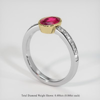1.31 Ct. Ruby Ring, 14K Yellow & White 2