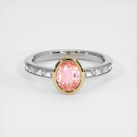 1.09 Ct. Padparadscha Sapphire Ring, 18K Yellow & White 1