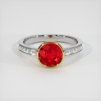 1.81 Ct. Ruby Ring, 18K Yellow & White 1