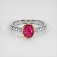1.31 Ct. Ruby Ring, 18K Yellow & White 1