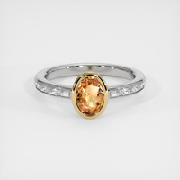 1.09 Ct. Orangish Brown Sapphire Ring, 18K Yellow & White 1