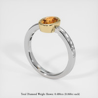 1.09 Ct. Orangish Brown Sapphire Ring, 18K Yellow & White 2