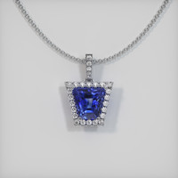2.06 Ct. Sapphire Pendant, 14K White Gold 1