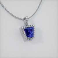 2.06 Ct. Sapphire Pendant, 14K White Gold 2