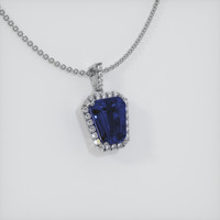3.43 Ct. Sapphire Pendant, 14K White Gold 2