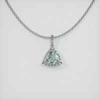 0.70 Ct. Sapphire Pendant, 14K White Gold 1