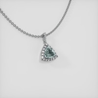 1.22 Ct. Bluish Grey Sapphire Pendant, 14K White Gold 2