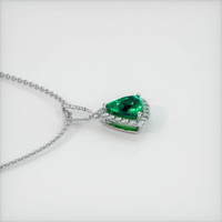 1.53 Ct. Emerald  Pendant - 18K White Gold