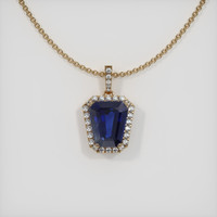3.43 Ct. Sapphire Pendant, 14K Yellow Gold 1