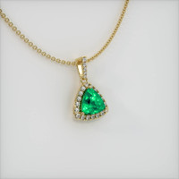 1.53 Ct. Emerald  Pendant - 18K Yellow Gold