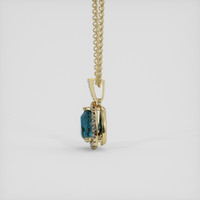 2.12 Ct. Greenish Blue Sapphire Pendant, 18K Yellow Gold 3
