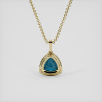 2.12 Ct. Greenish Blue Sapphire Pendant, 18K Yellow Gold 4