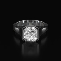 4.80 Ct. White Sapphire Ring, Platinum 950 1