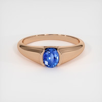 0.62 Ct. Blue Sapphire Ring, 14K Rose Gold 1