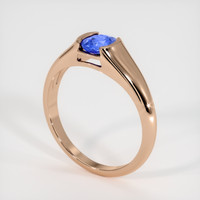0.62 Ct. Blue Sapphire Ring, 14K Rose Gold 2
