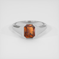 3.23 Ct. Orange Hessonite Garnet Ring, 10K White Gold 1
