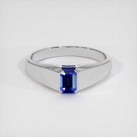 1.03 Ct. Blue Sapphire Ring, 10K White Gold 1