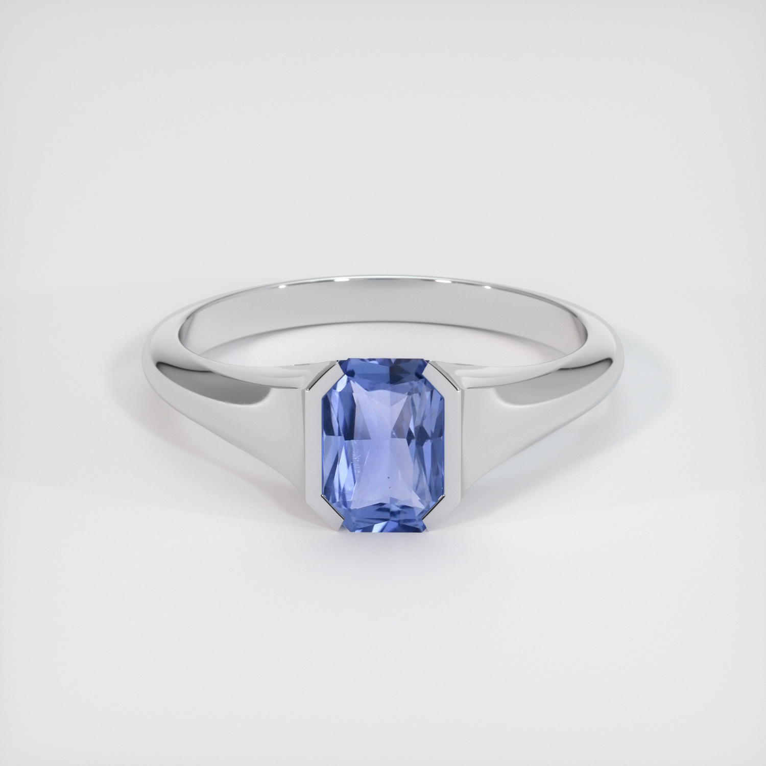 Men's Sapphire Ring 0.95 Ct. 14K White Gold | The Natural