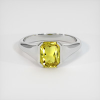 1.62 Ct. Greenish Yellow Sapphire Ring, 14K White Gold 1