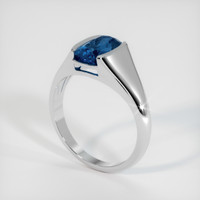 1.95 Ct. Greenish Blue Sapphire Ring, 18K White Gold 2
