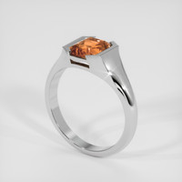 3.23 Ct. Orange Hessonite Garnet Ring, 18K White Gold 2