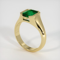 1.37 Ct. Emerald Ring, 18K Yellow Gold 2