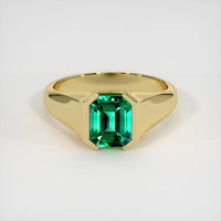 1.60 Ct. Emerald Ring, 18K Yellow Gold 1