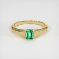 0.78 Ct. Emerald Ring, 18K Yellow Gold 1