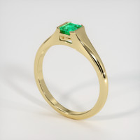 0.78 Ct. Emerald Ring, 18K Yellow Gold 2