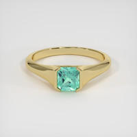 0.62 Ct. Emerald Ring, 18K Yellow Gold 1