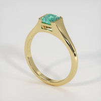 0.62 Ct. Emerald Ring, 18K Yellow Gold 2