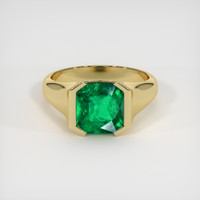 2.10 Ct. Emerald Ring, 18K Yellow Gold 1