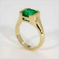 2.10 Ct. Emerald Ring, 18K Yellow Gold 2