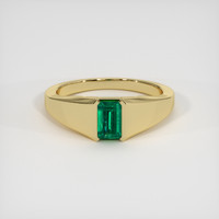 0.44 Ct. Emerald Ring, 18K Yellow Gold 1