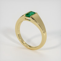 0.44 Ct. Emerald Ring, 18K Yellow Gold 2