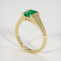 0.84 Ct. Emerald Ring, 18K Yellow Gold 2