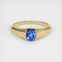 0.62 Ct. Blue Sapphire Ring, 18K Yellow Gold 1