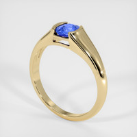 0.62 Ct. Blue Sapphire Ring, 18K Yellow Gold 2
