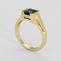 2.05 Ct. Greenish Blue Sapphire Ring, 18K Yellow Gold 2