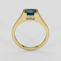 2.05 Ct. Greenish Blue Sapphire Ring, 18K Yellow Gold 3