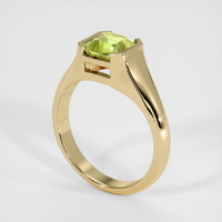 1.71 Ct. Yellowish Green Sapphire Ring, 18K Yellow Gold 2