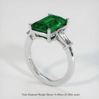 4.76 Ct. Emerald Ring, Platinum 950 2