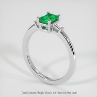 0.61 Ct. Emerald Ring, Platinum 950 2