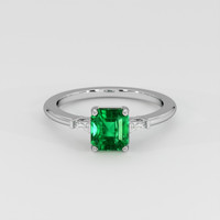 1.43 Ct. Emerald Ring, Platinum 950 1